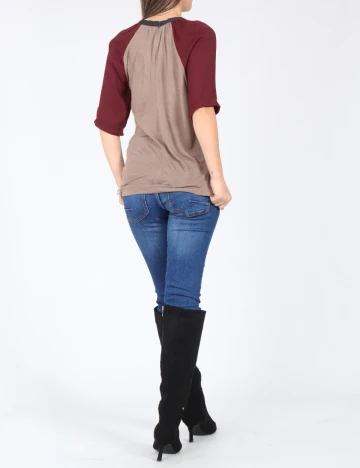 Bluza Zara, maro/visiniu Rosu