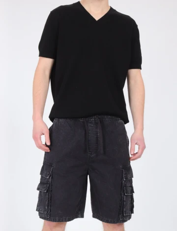 Pantaloni scurti Zara, negru Negru