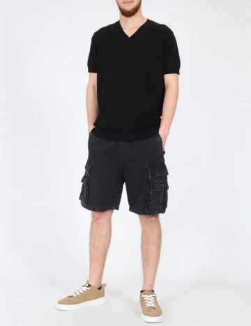 Pantaloni scurti Zara, negru Negru