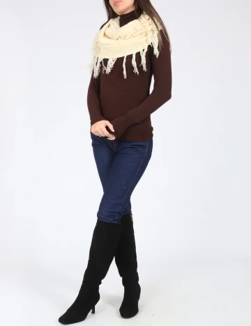 Fular Circular Bershka, ecru Alb