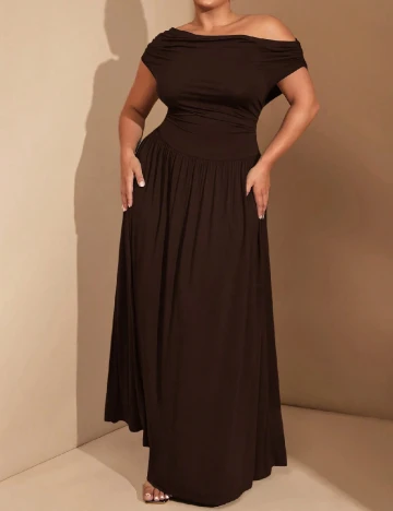 Rochie lunga SHEIN CURVE, maro