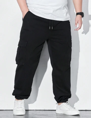 Blugi SHEIN Plus Size Men, negru Negru