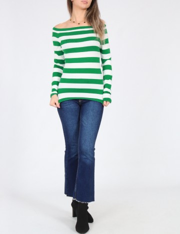 Bluza Zara, alb/verde