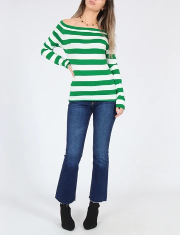 Bluza Zara, alb/verde
