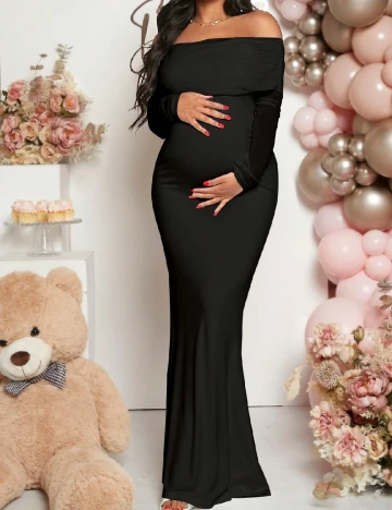 Rochie lunga SHEIN Maternity, negru