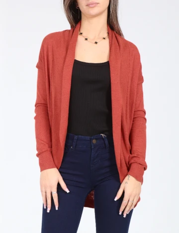 Cardigan Bershka, caramiziu Rosu