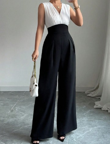 
						Salopeta SHEIN, negru/alb