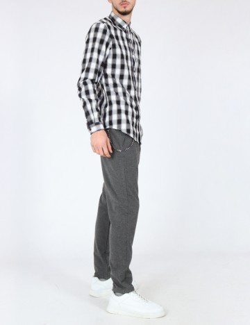 Camasa Pull&Bear, alb/negru