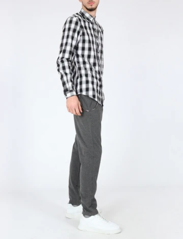 Camasa Pull&Bear, alb/negru Alb