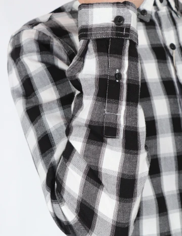 Camasa Pull&Bear, alb/negru Alb