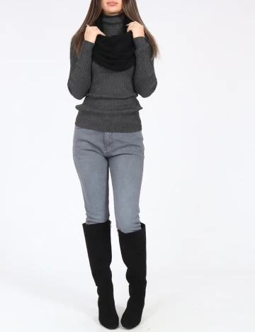 Fular Circular Zara, negru Negru