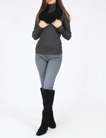 Fular Circular Zara, negru Negru