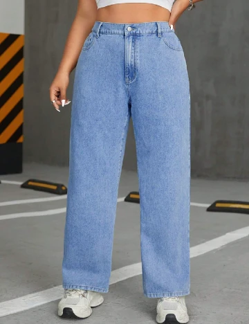 Blugi SHEIN CURVE, albastru Albastru