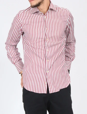 Camasa Zara, alb/rosu Rosu