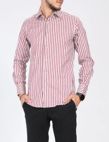 Camasa Zara, alb/rosu Rosu