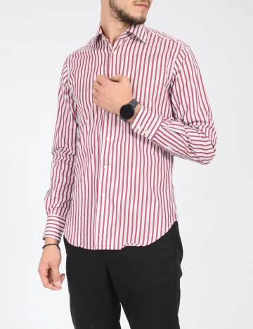 Camasa Zara, alb/rosu Rosu