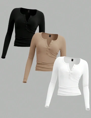 Set bluze 3 bucati SHEIN CURVE, mix culori Mix culori