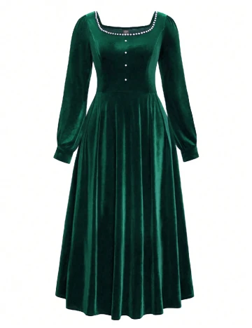 Rochie lunga SHEIN CURVE, verde