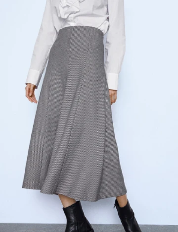 Fusta Zara, alb/negru