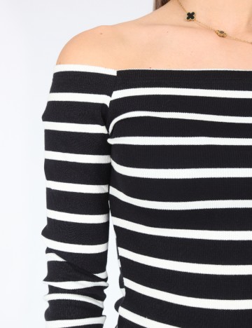 Bluza Bershka, alb/negru