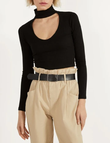 Top Bershka, negru Negru