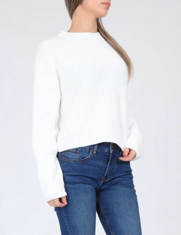 Pulover Bershka, alb Alb