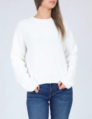 Pulover Bershka, alb Alb