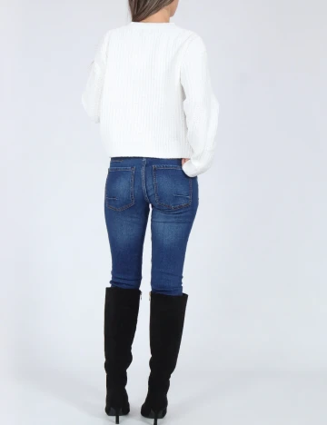 Pulover Bershka, alb Alb