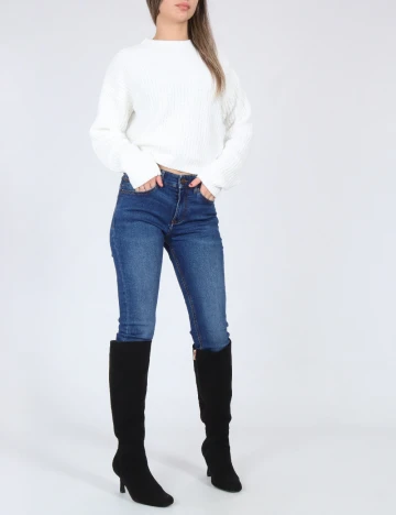 Pulover Bershka, alb Alb