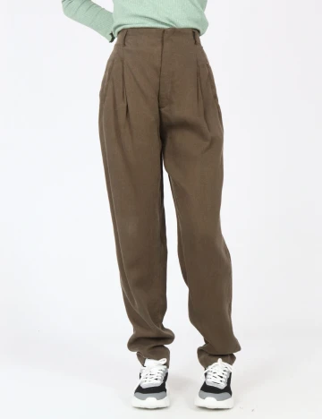Pantaloni Zara, kaki Verde