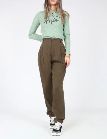 Pantaloni Zara, kaki Verde