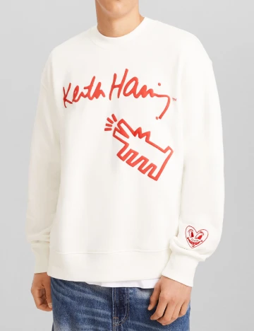 Bluza Bershka, alb Alb