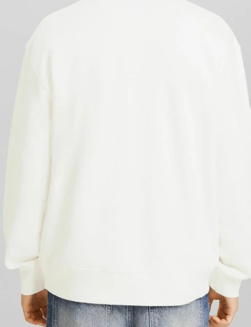 Bluza Bershka, alb Alb