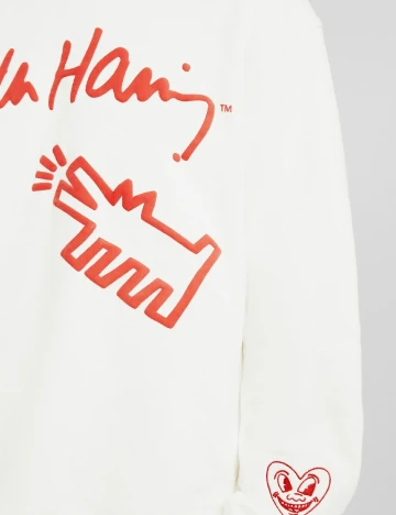 Bluza Bershka, alb Alb