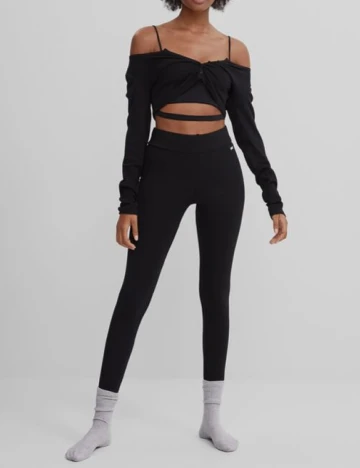 Colanti Bershka, negru Negru