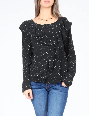 Bluza Pull&Bear, negru/alb Negru
