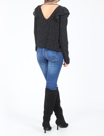 Bluza Pull&Bear, negru/alb