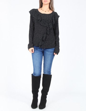 Bluza Pull&Bear, negru/alb