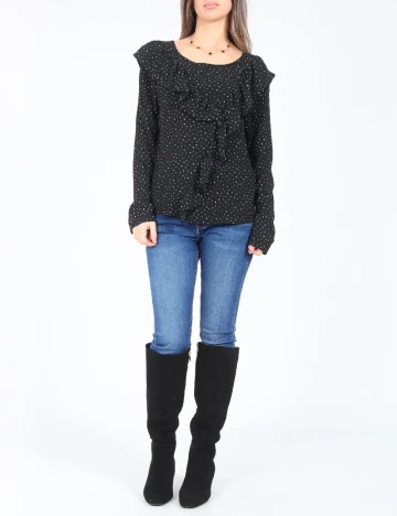 Bluza Pull&Bear, negru/alb Negru