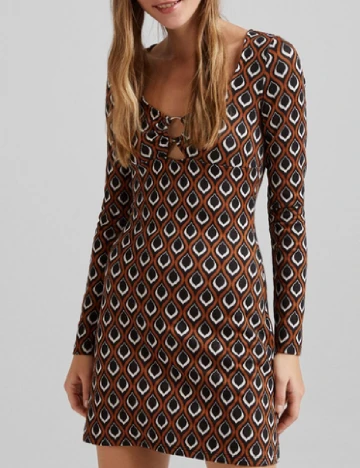 Rochie scurta Bershka, maro Maro