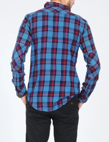 Camasa Zara, albastru/rosu Albastru