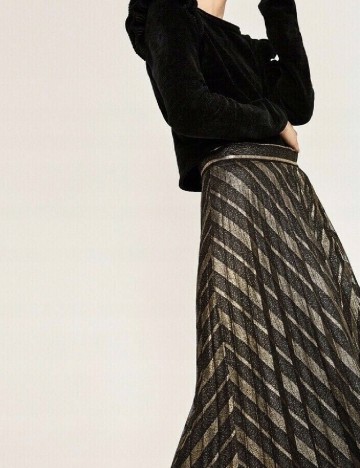 Fusta Zara, negru/auriu