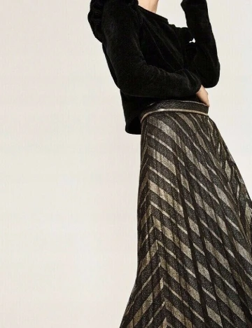 Fusta Zara, negru/auriu Negru