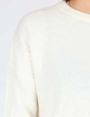 Bluza Oversize Bershka, alb Alb