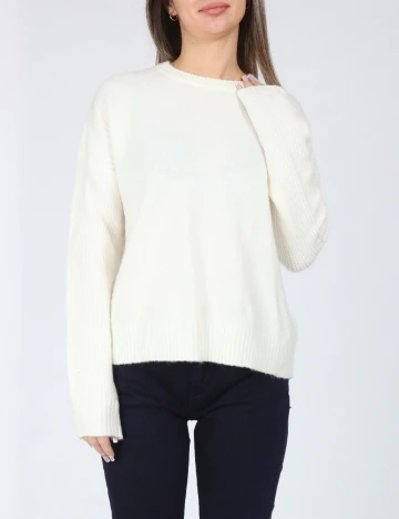 Bluza Oversize Bershka, alb Alb