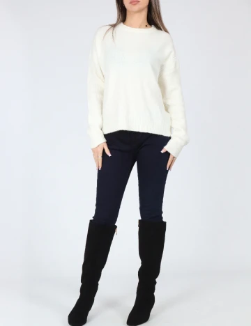 Bluza Oversize Bershka, alb Alb