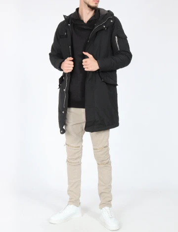 Geaca Pull&Bear, negru Negru