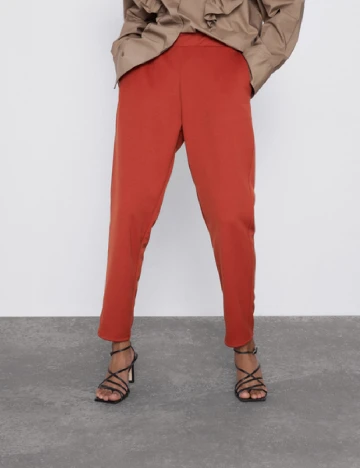 Pantaloni Zara, caramiziu Portocaliu
