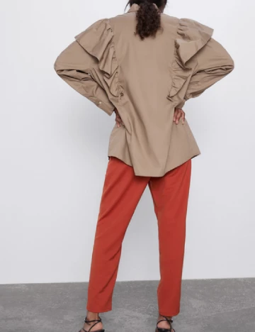 Pantaloni Zara, caramiziu Portocaliu