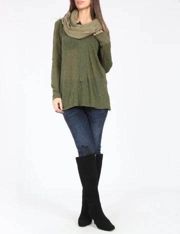 Esarfa circulara Bershka, verde Verde